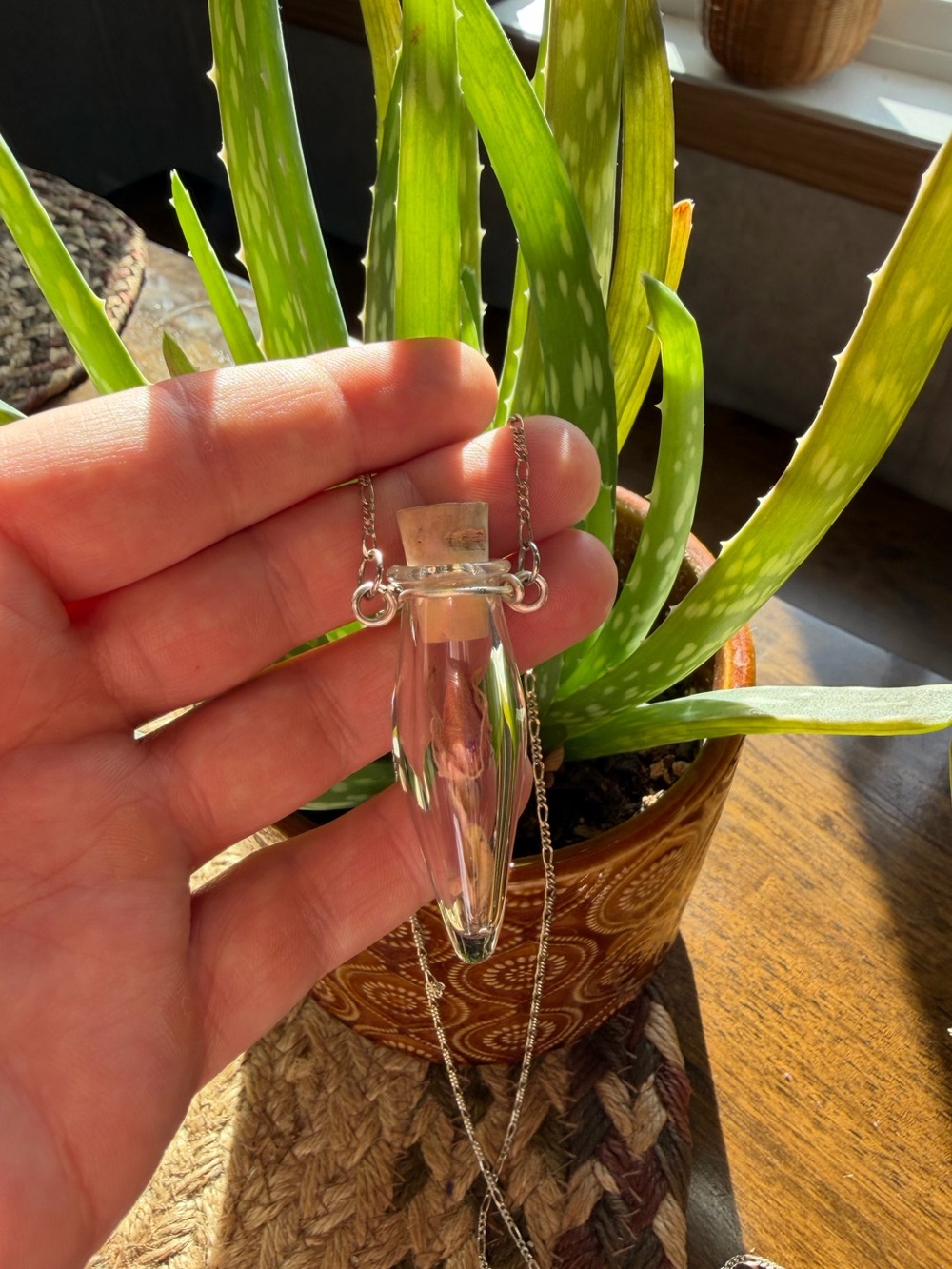 Dried Rose Bud Terrarium Necklace